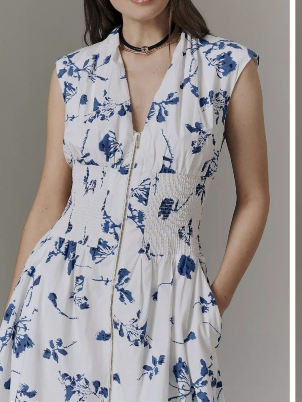 Anthropologie Tommie Zip Front Midi Dress S $178 Almost Soldout - Picture 2 of 4